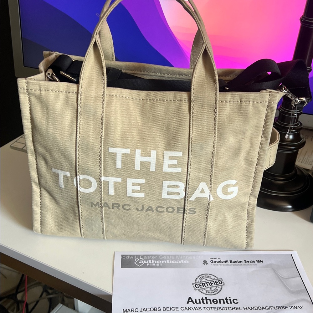 Marc Jacobs, Beige Tote Bag; “The Tote Bag”, UIGC, w/ COA